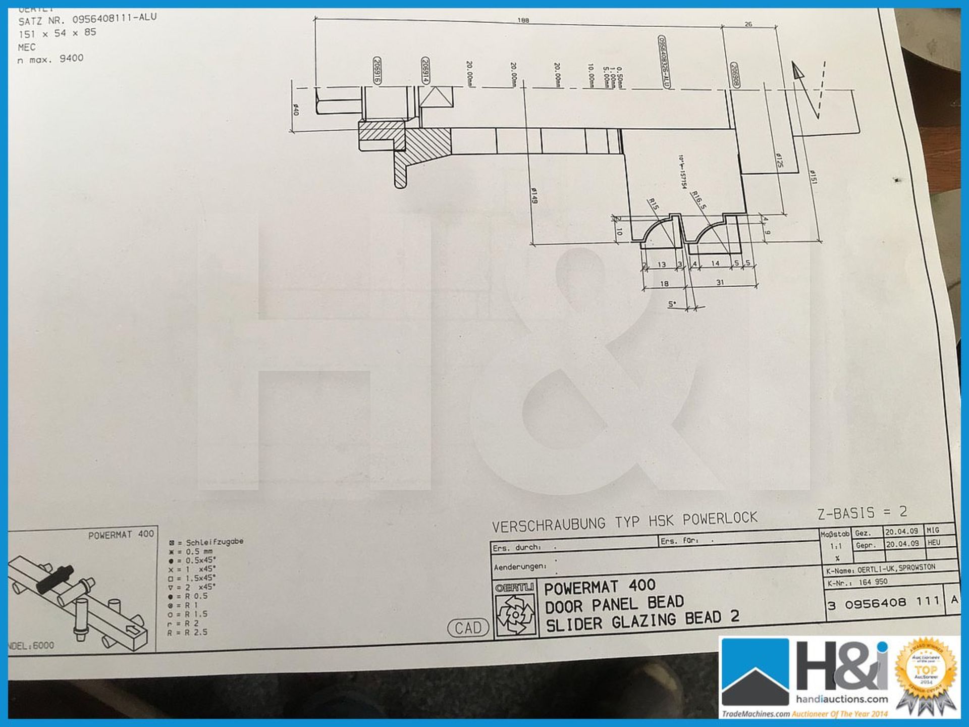 Superb set of Oertli woodworking tooling for door and frame system in superb condition with large - Bild 19 aus 24