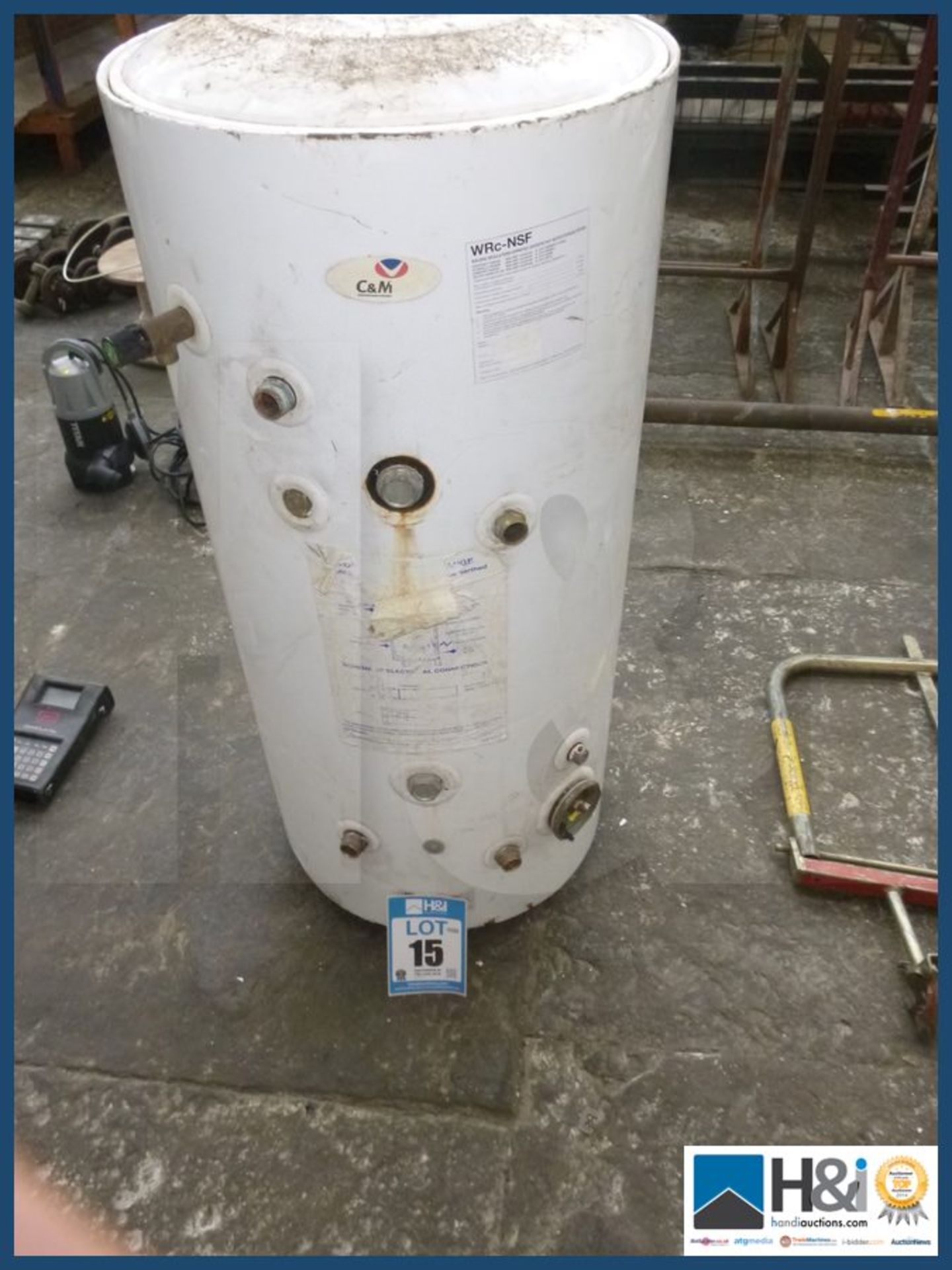 Hot water storage system model St1 150 150 ltrs. Appraisal: Used, good. Viewing essential Serial No: