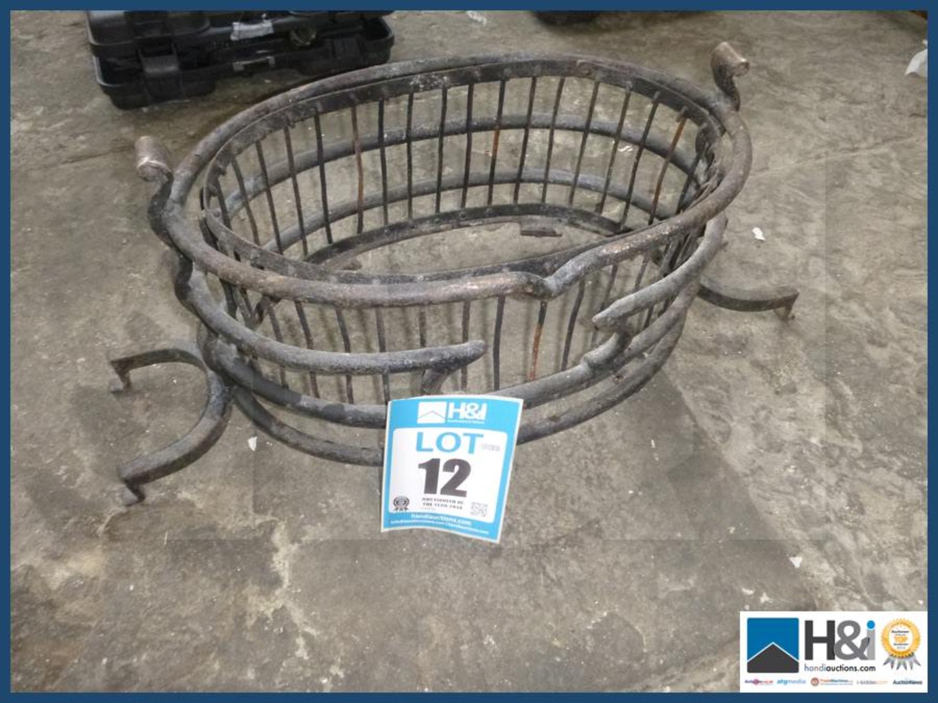 Steel fire basket. Appraisal: Used, good. Viewing essential Serial No: NA Location, Contact &