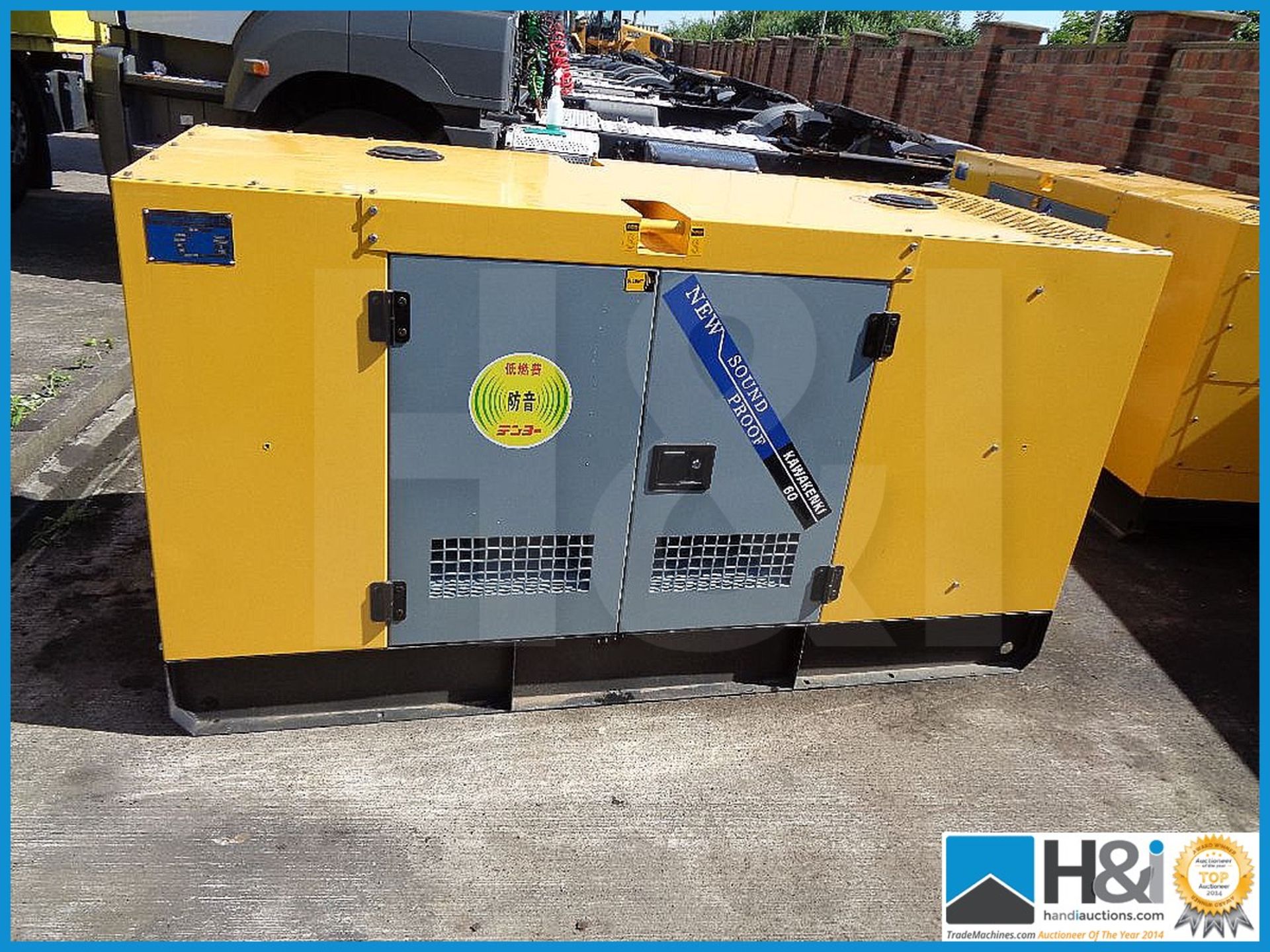 Brand new, unused Kawakenki 60KvA silent generator. No oil or water and ready for transportation.