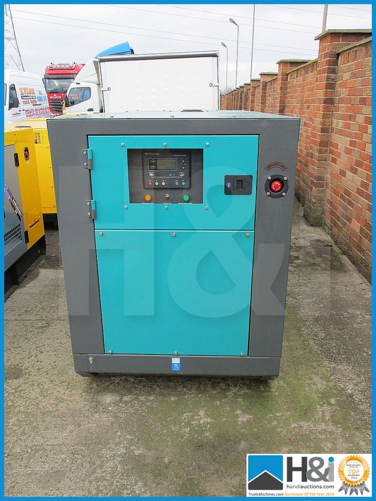 Brand new, unused Ashita AG3-80SBG 60KvA silent generator. No oil or water and ready for - Image 2 of 6