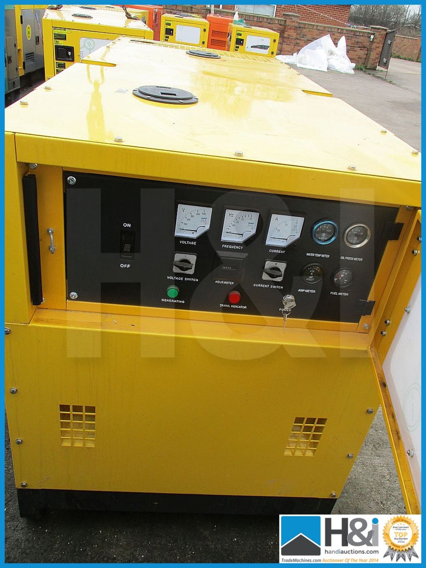 Brand new, unused yellow Kawakenki KK-50KvA generator. No oil or water and ready for transportation. - Image 2 of 5