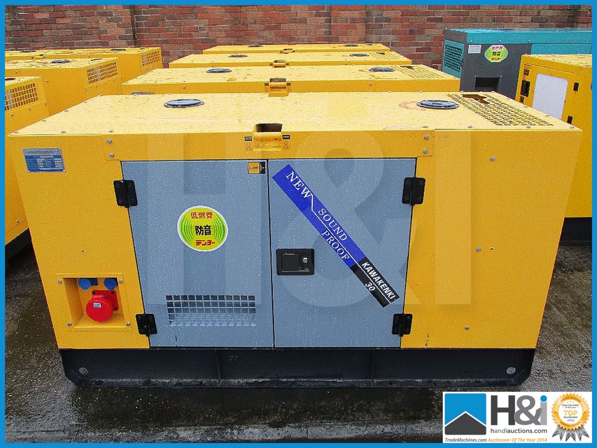 Brand new, unused Kawakenki KK-30KvA generator. No oil or water and ready for transportation. Single