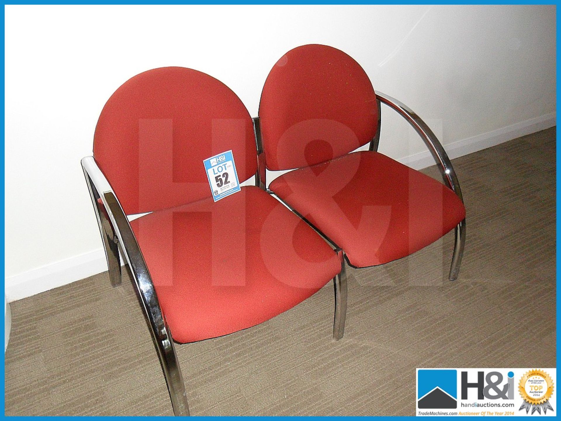 Pair of metal framed reception chairs in excellent condition