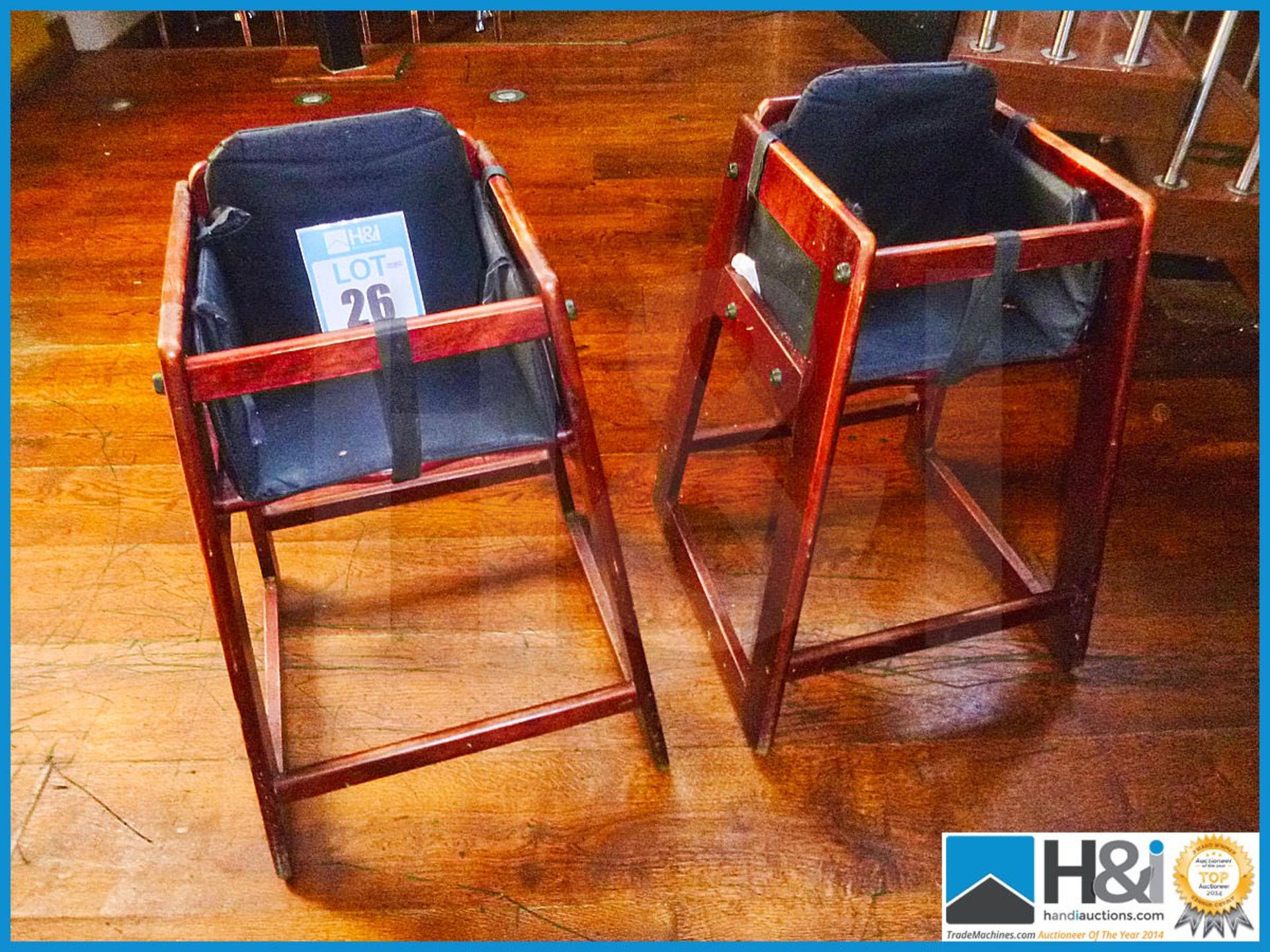 2 off wooden children's high chairs