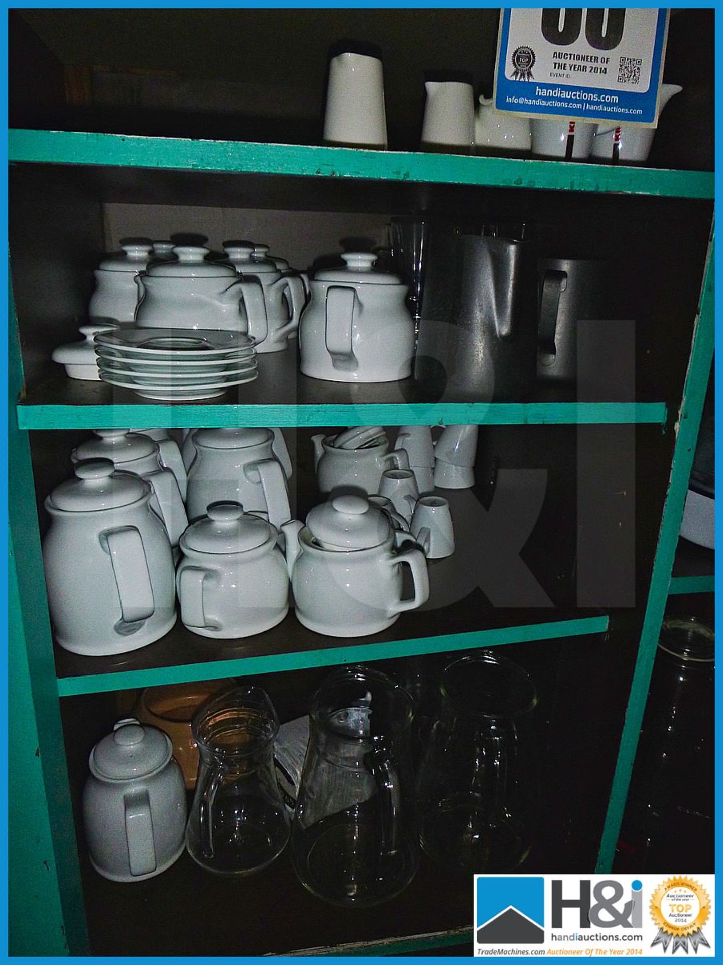 Excellent mixed lot of contents of small behind-bar storage including tea cups, saucers, milk jugs, - Image 3 of 5