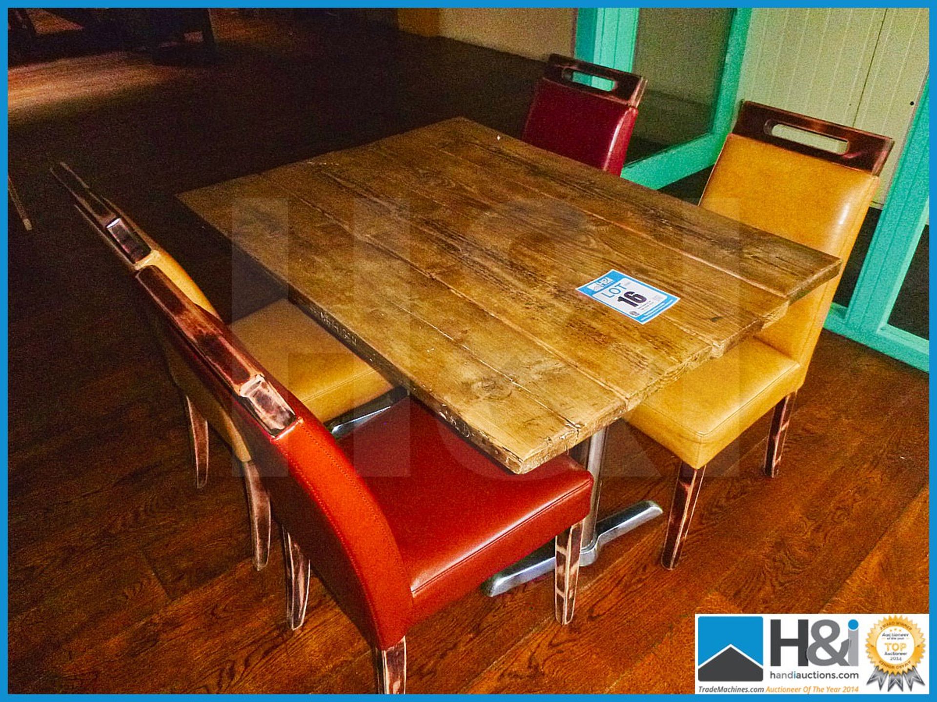 4ft Rustic dining table with metal legs compete with four chairs