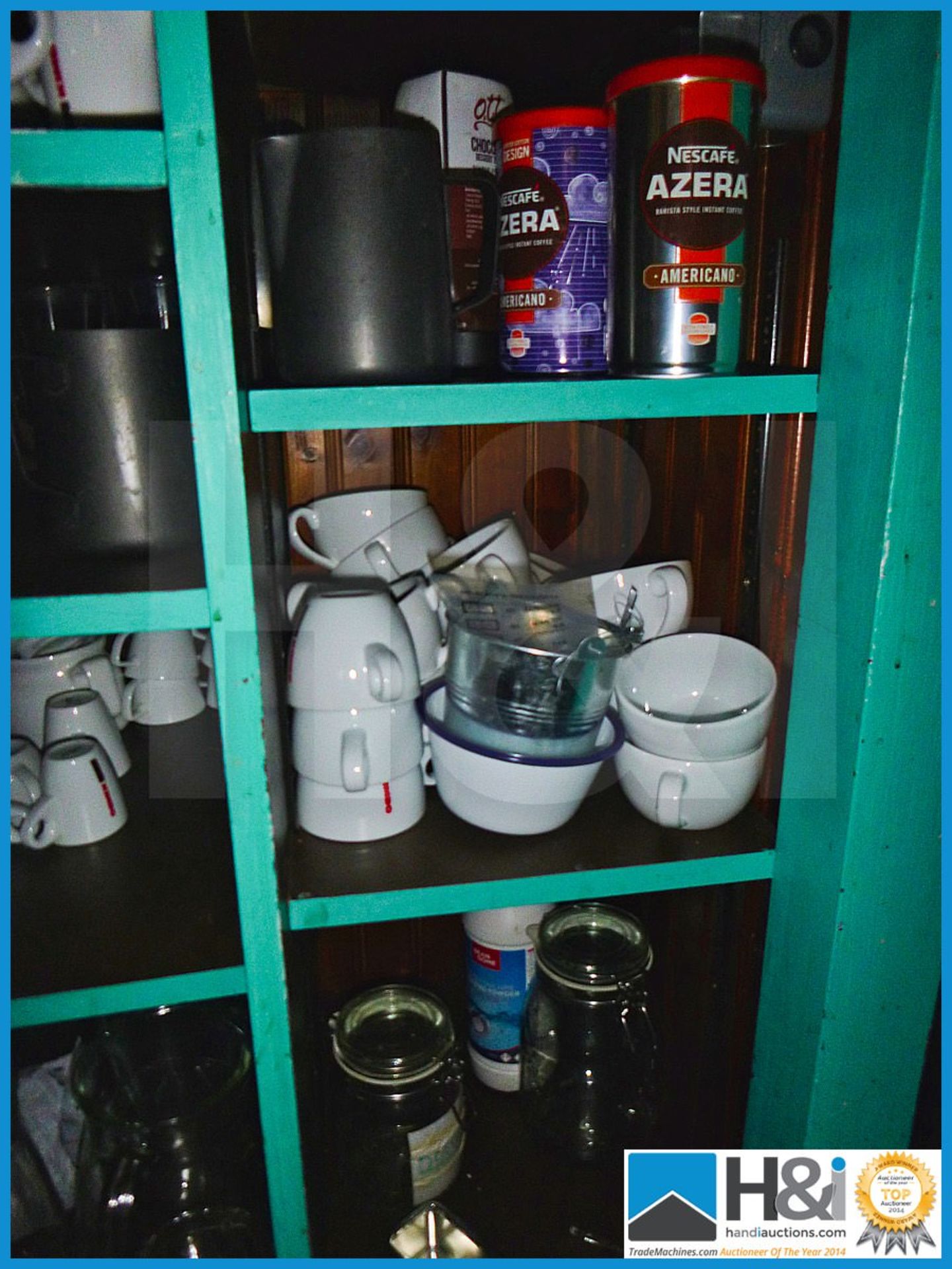 Excellent mixed lot of contents of small behind-bar storage including tea cups, saucers, milk jugs, - Image 4 of 5