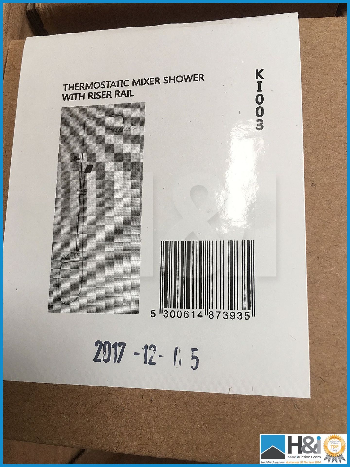 Designer KI003 shower kit comprising Square head, riser rail, thermostatic valve, handset and hose. - Image 6 of 6