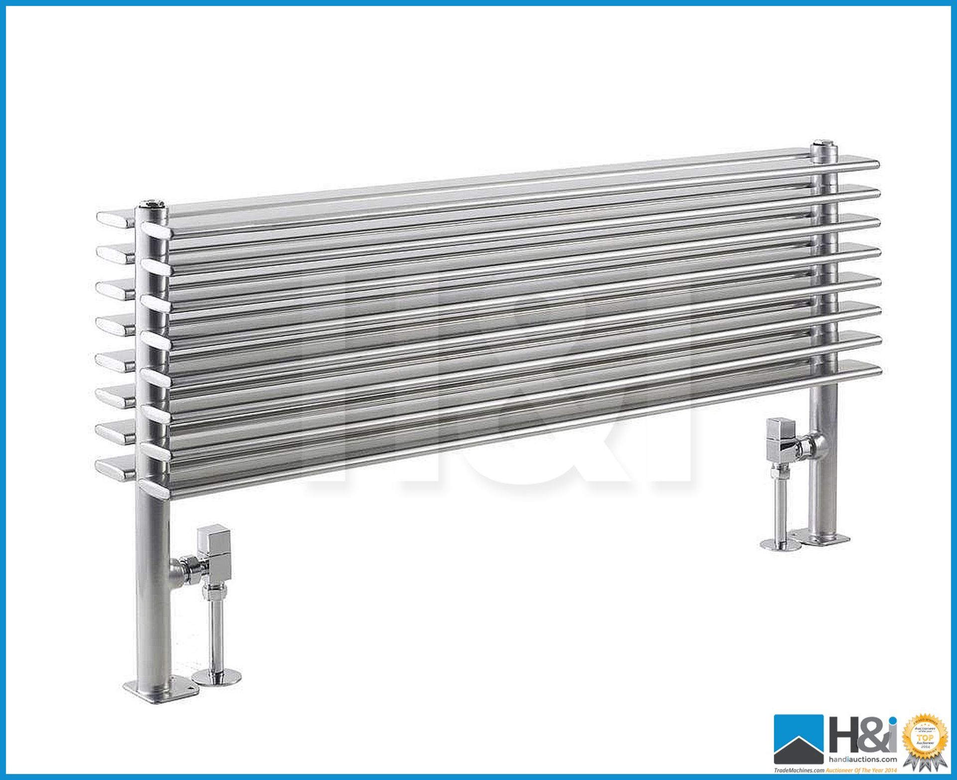 Hudson Reed HLS81 Fin horizontal double panel radiator in high gloss silver 504x1000. Unused and box