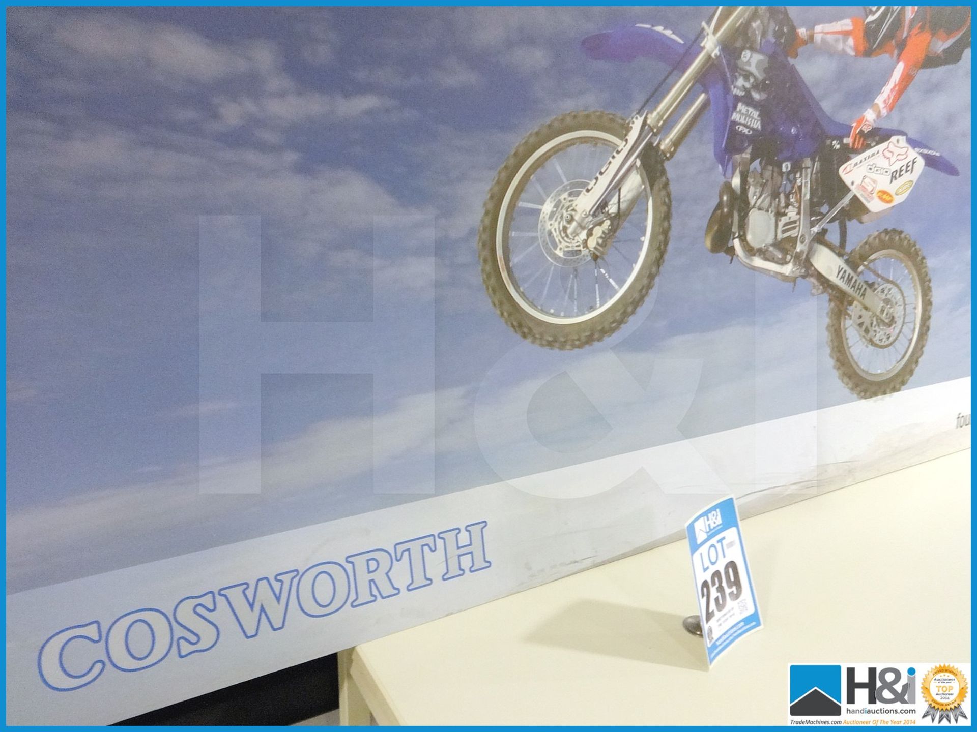 Stunning Cosworth promo artwork piece of motorcross rider approx 6ft x 3ft x 3mm. Never made availab - Bild 2 aus 4
