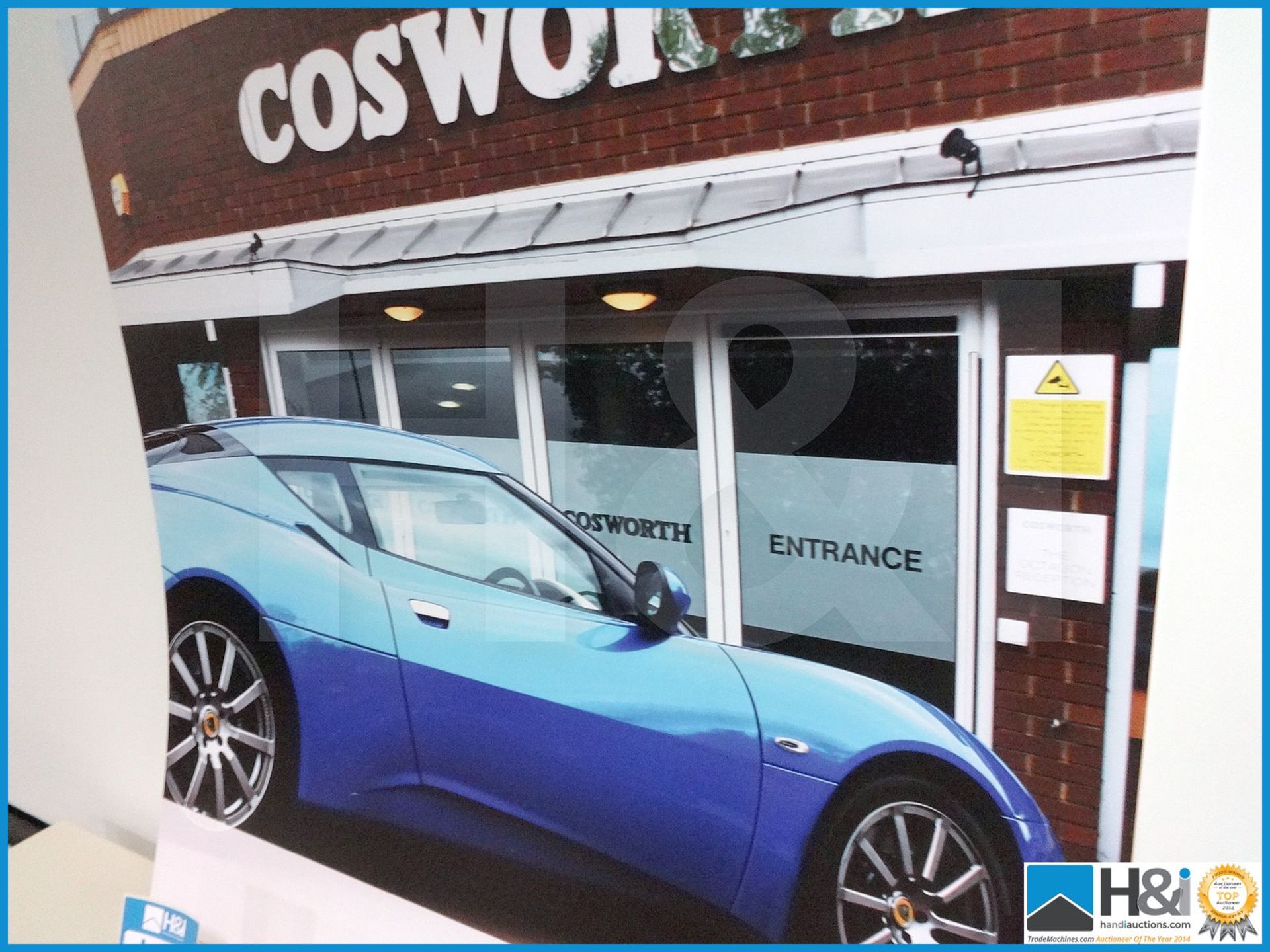 Large format Cosworth promo artwork approx 2.5ft x 2.5ft x 3mm thick Lotus Evora. Never made availab - Image 3 of 3