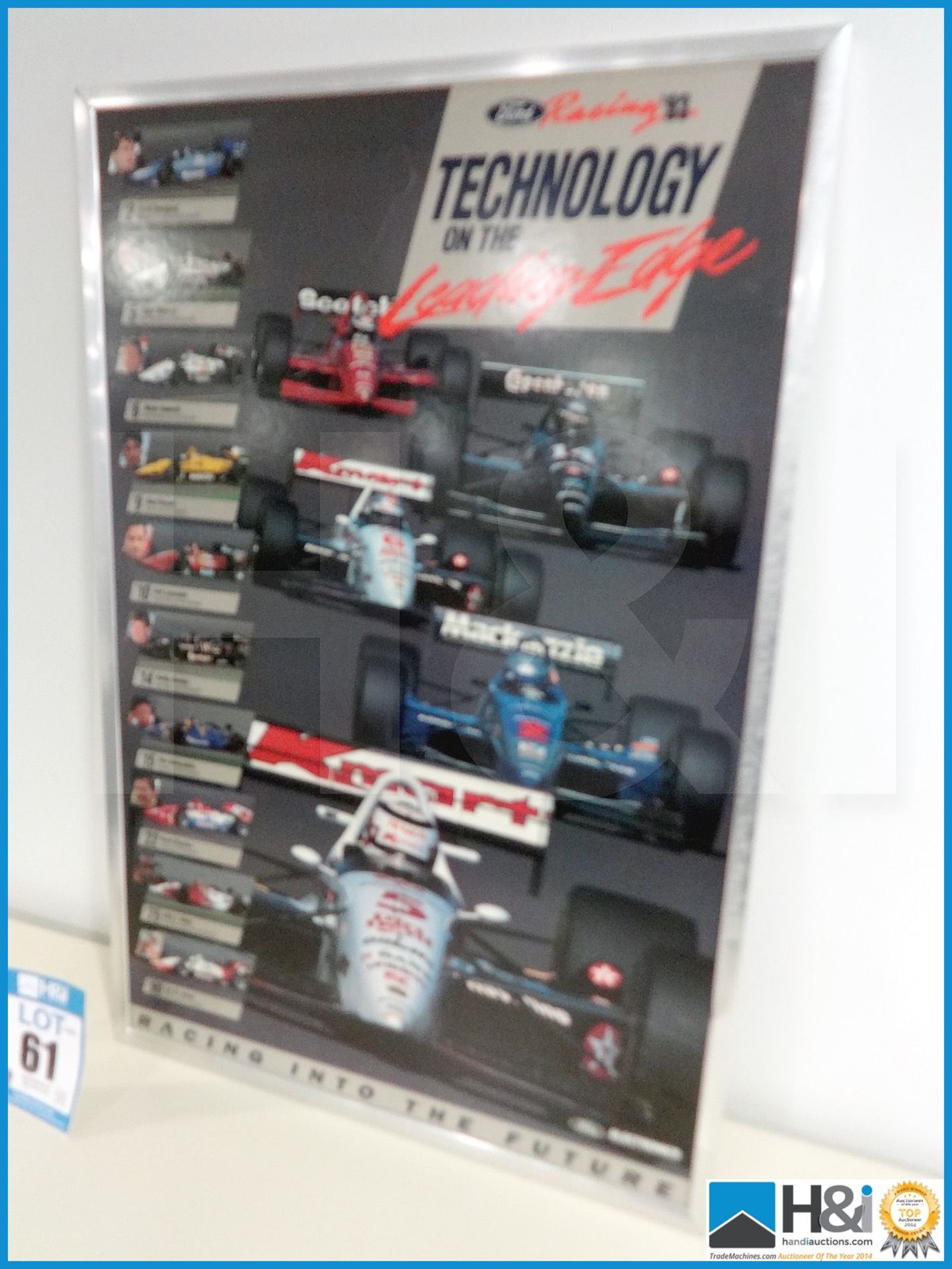 Framed Ford 'Racing Into The Future - technology on the Cutting Edge' 1993 year. Features Andretti, - Image 2 of 4