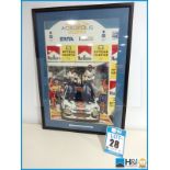 Framed Colin McRae Acropolis Rally podium win photograph. Greece June 2001 engine number YC318. Neve