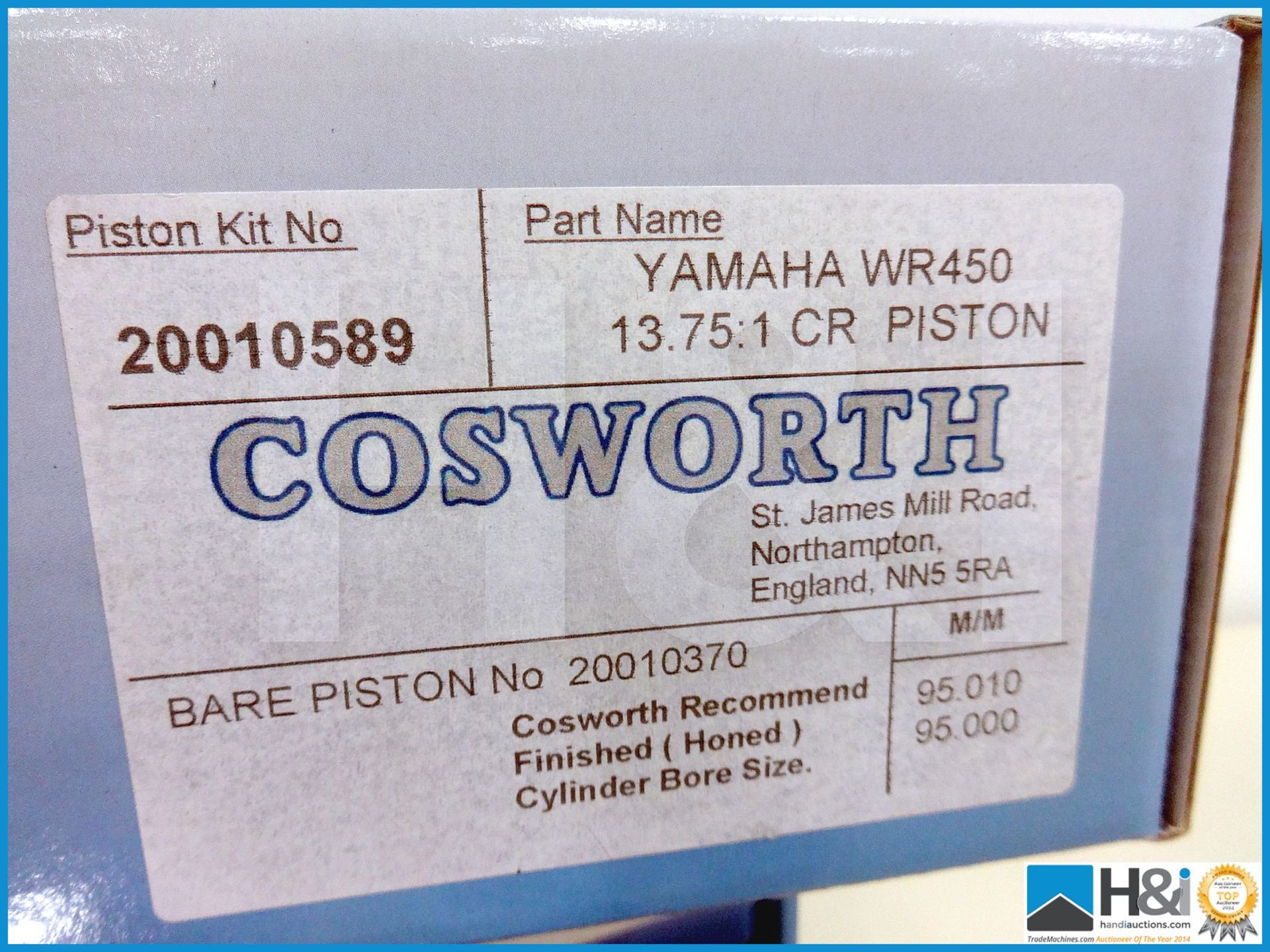 4 off Cosworth Yamaha YZ450 piston kit. 13.75:1 compression. MC: 20010589 CILN: 76 / 98 - Image 5 of 5
