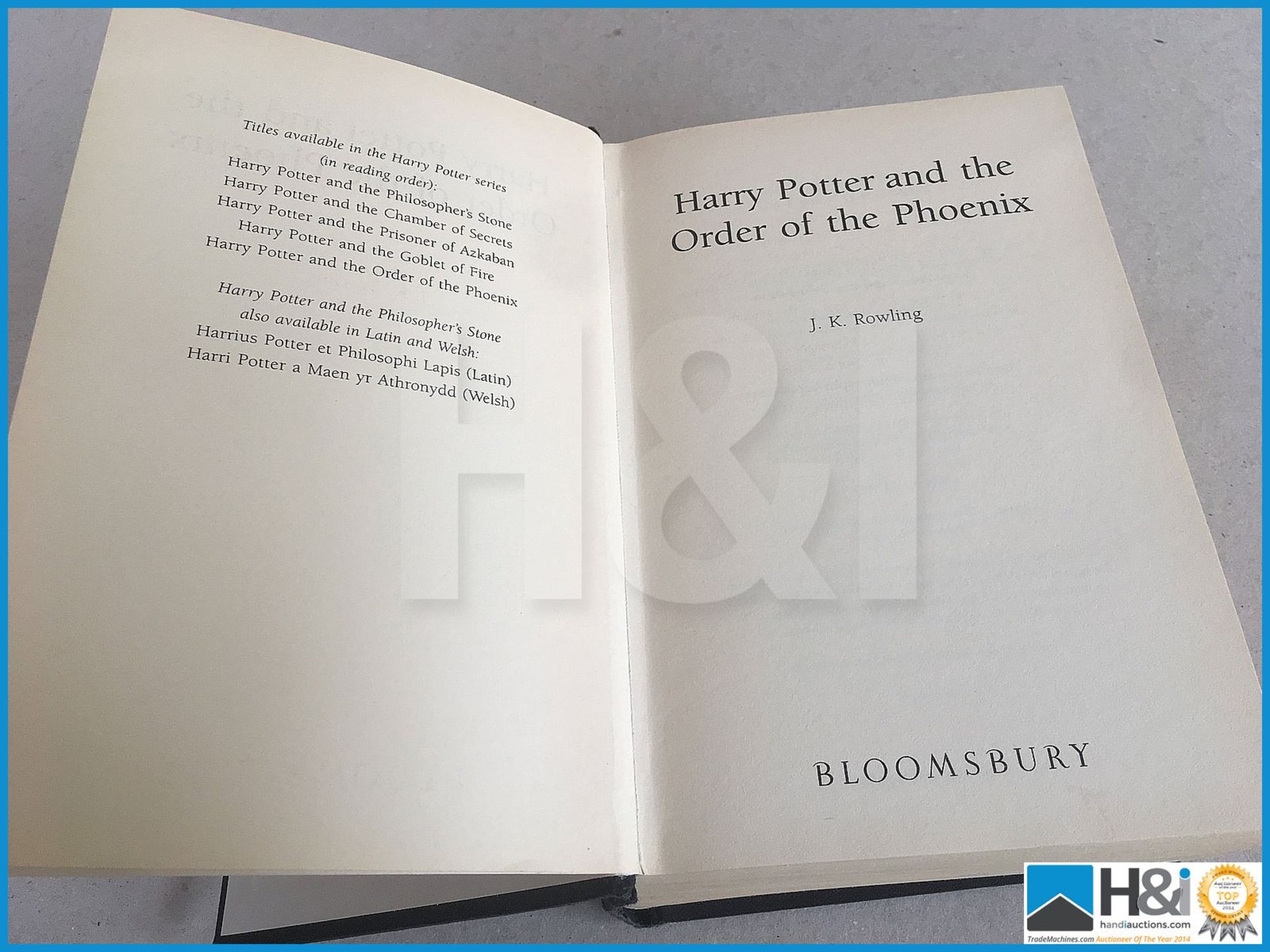 1st Edition JK Rowling Harry Potter And The Order Of The Phoenix book without dust jacket. - Image 3 of 5