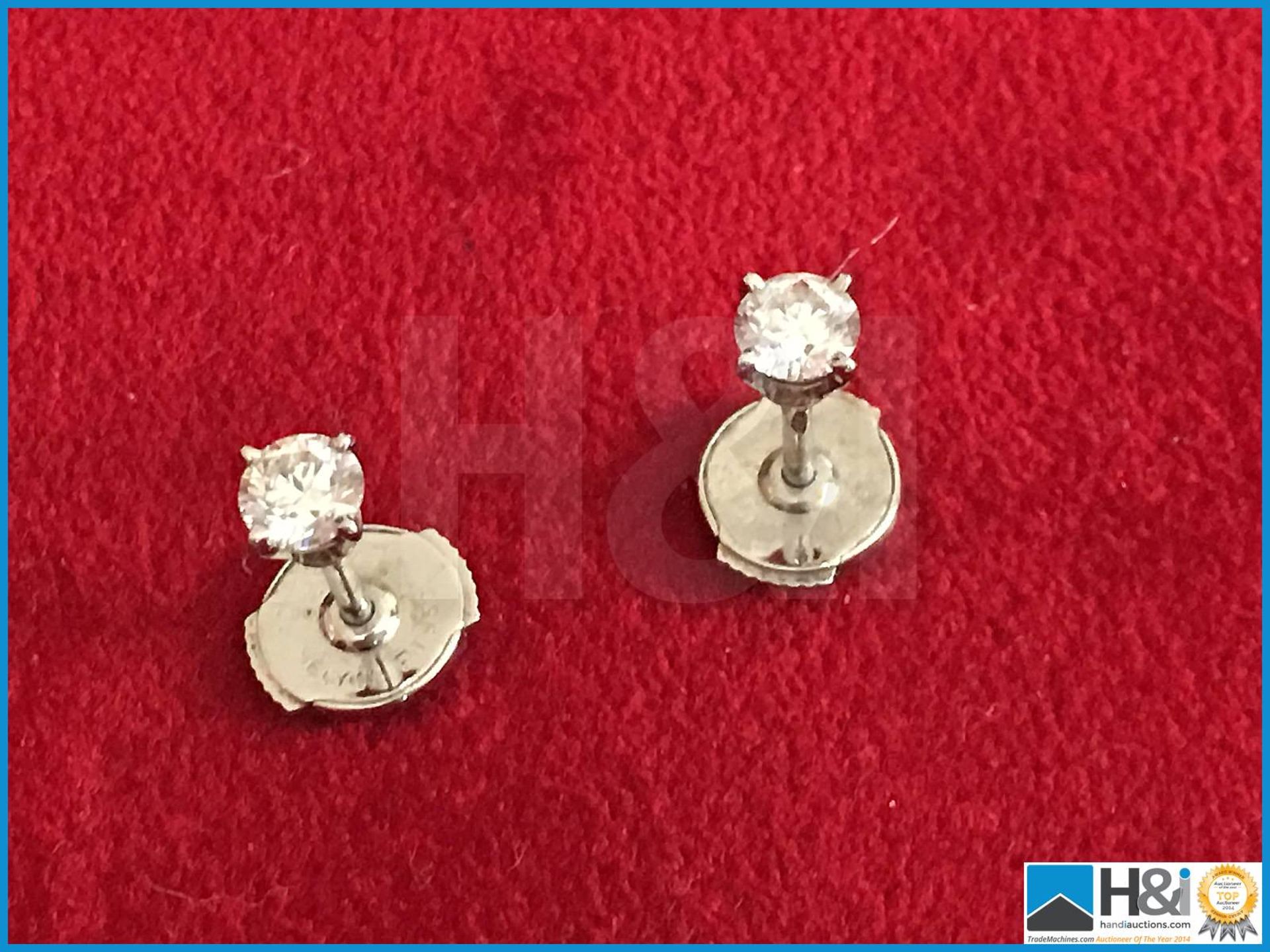 Pair of unworn genuine Cartier Diamond & Platinum earrings presented with a host of certificates, pa - Image 13 of 17