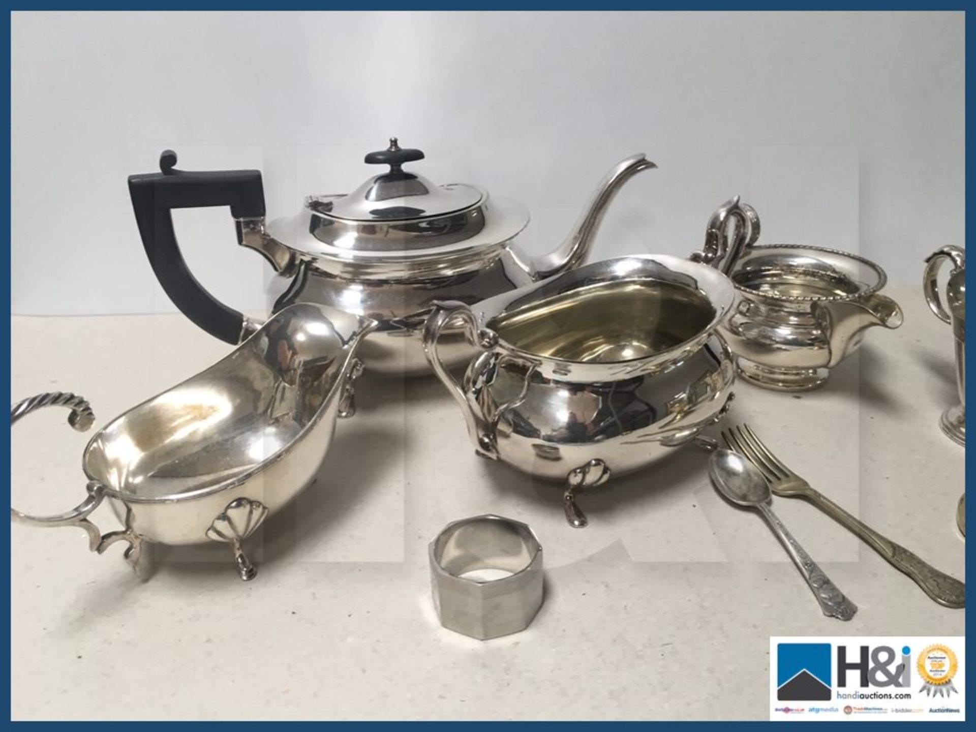 Various vintage metalware teapots etc.. - Image 2 of 5