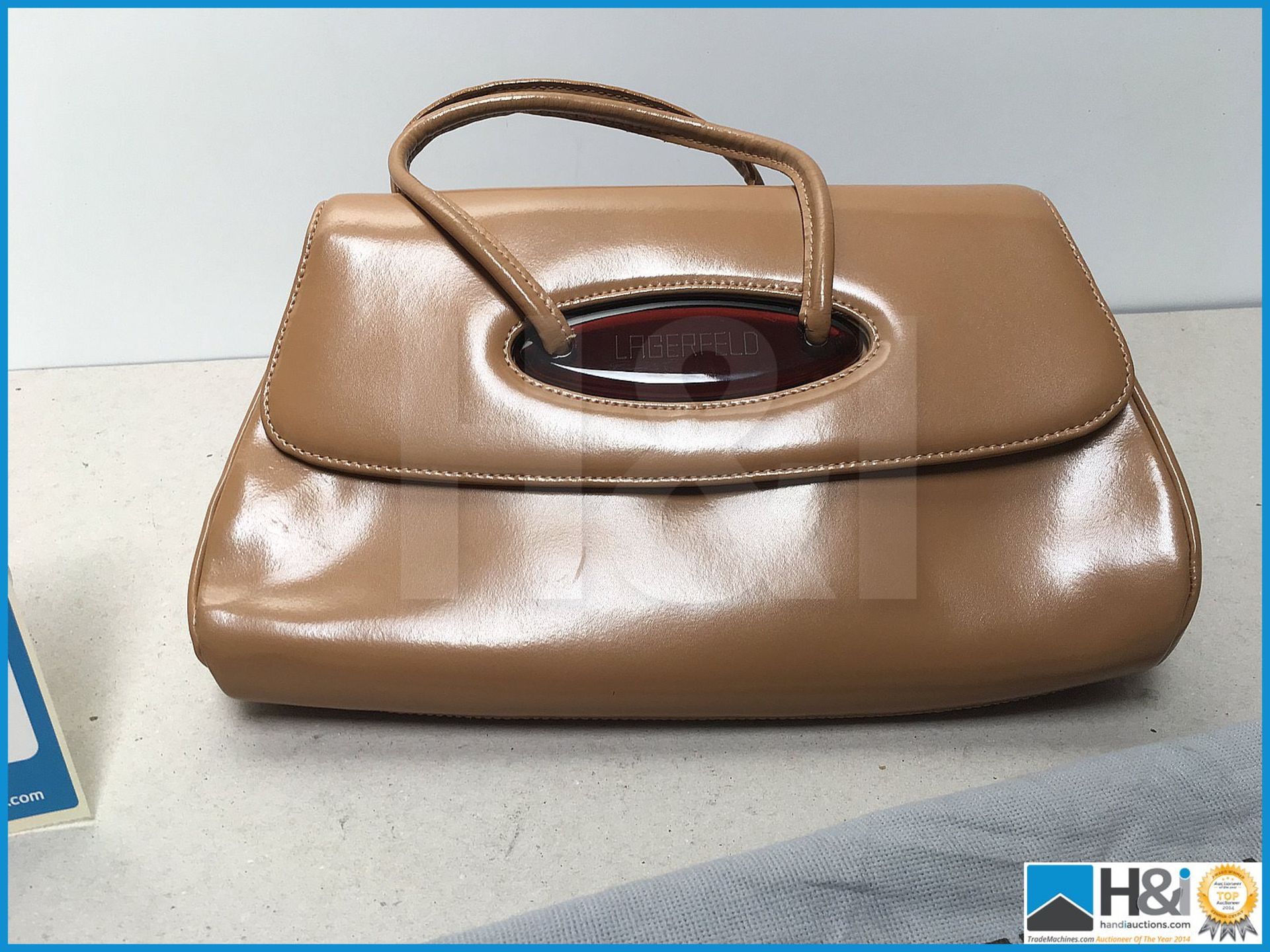 Genuine Karl Largerfeld handbag with original tie bag in excellent condition. - Image 3 of 5
