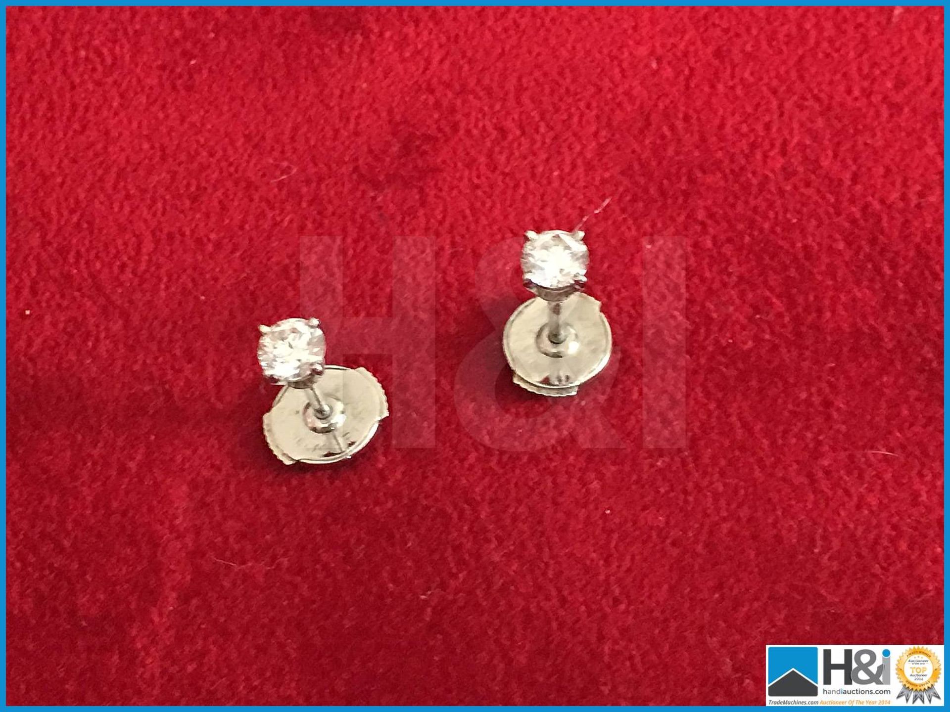 Pair of unworn genuine Cartier Diamond & Platinum earrings presented with a host of certificates, pa - Image 12 of 17