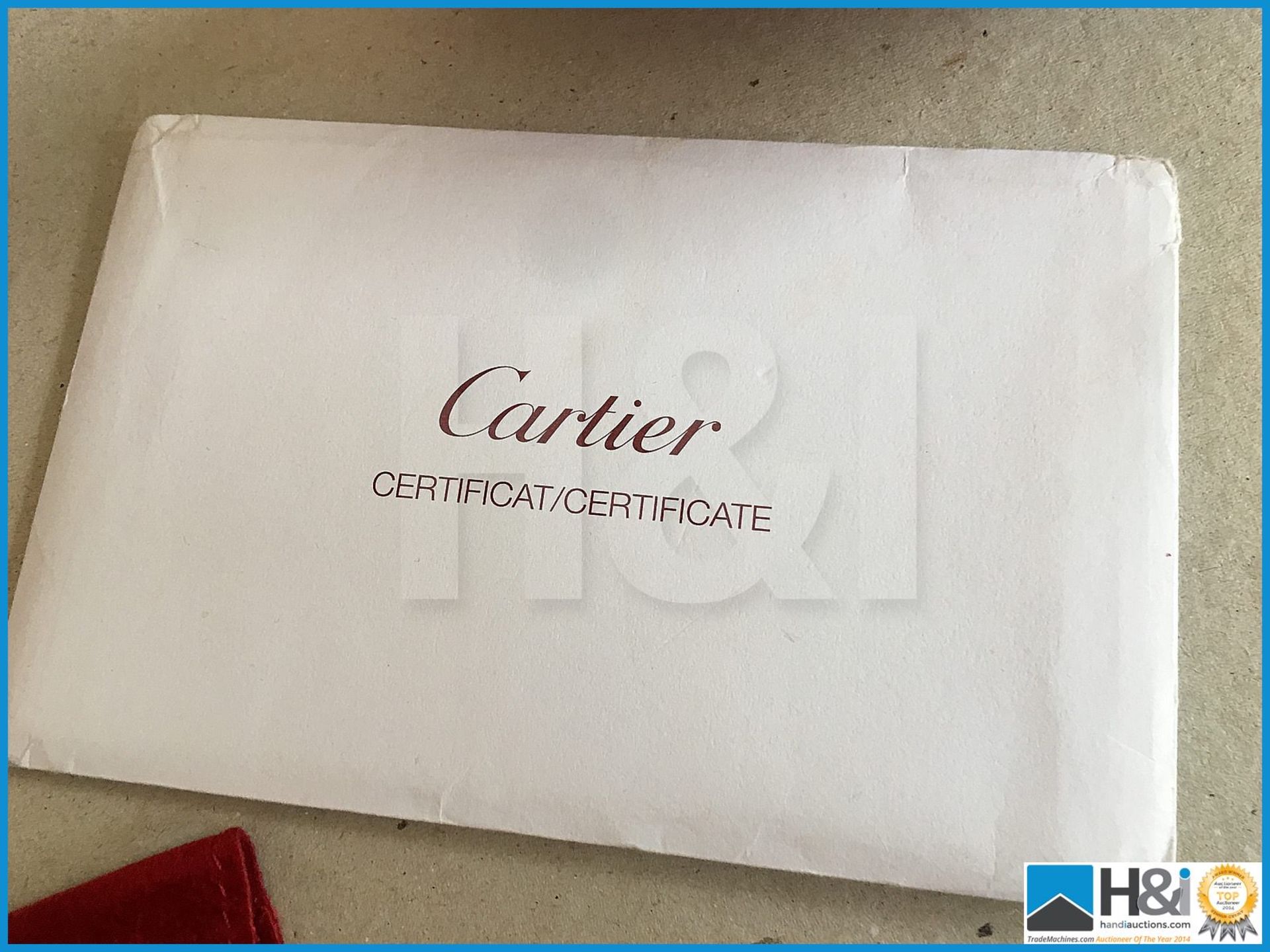 Pair of unworn genuine Cartier Diamond & Platinum earrings presented with a host of certificates, pa - Image 7 of 17