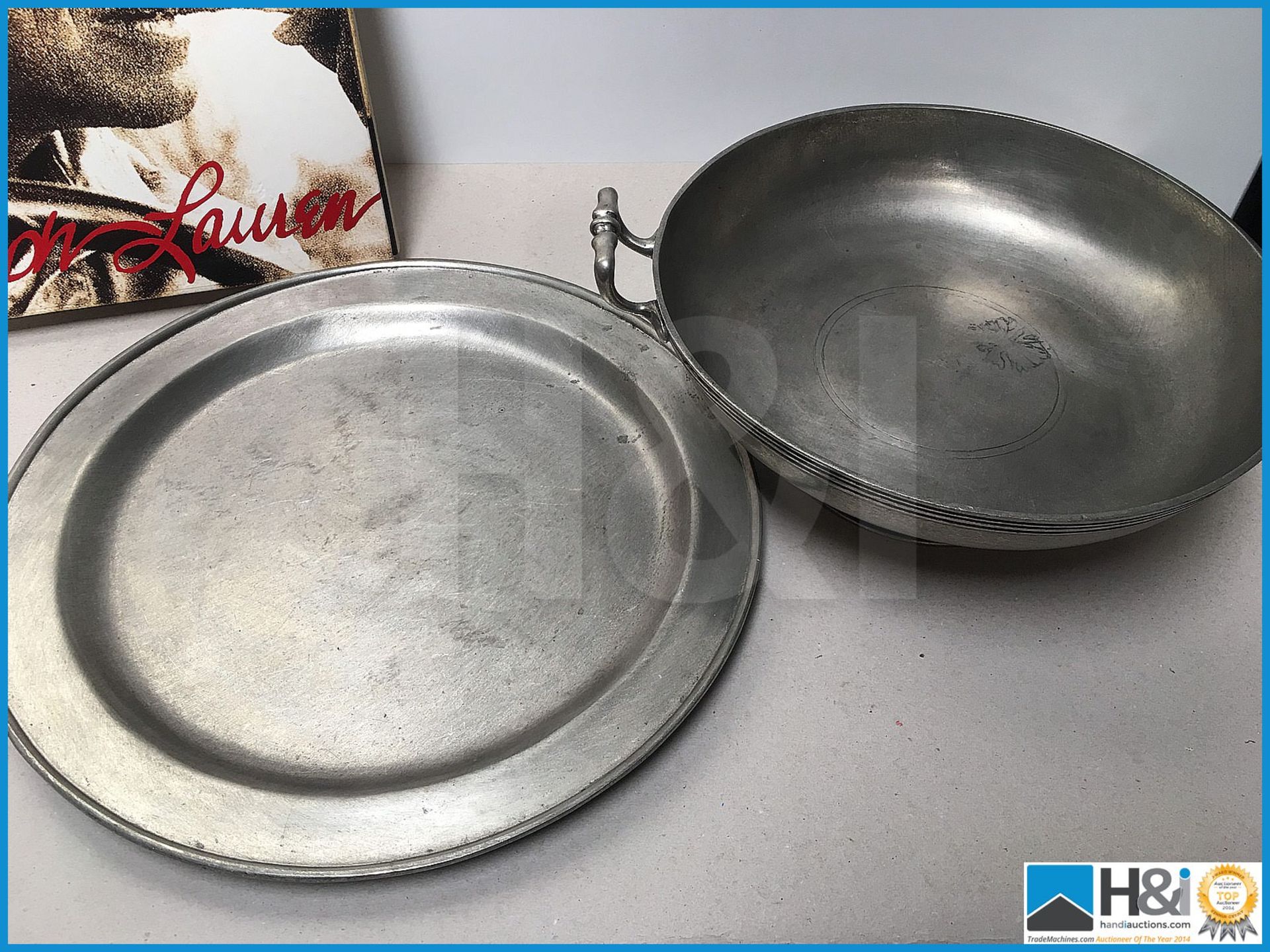 A vintage Ralph Lauren Pewter 16" platter and bowl in excellent condition along with a stunning huge - Image 3 of 15