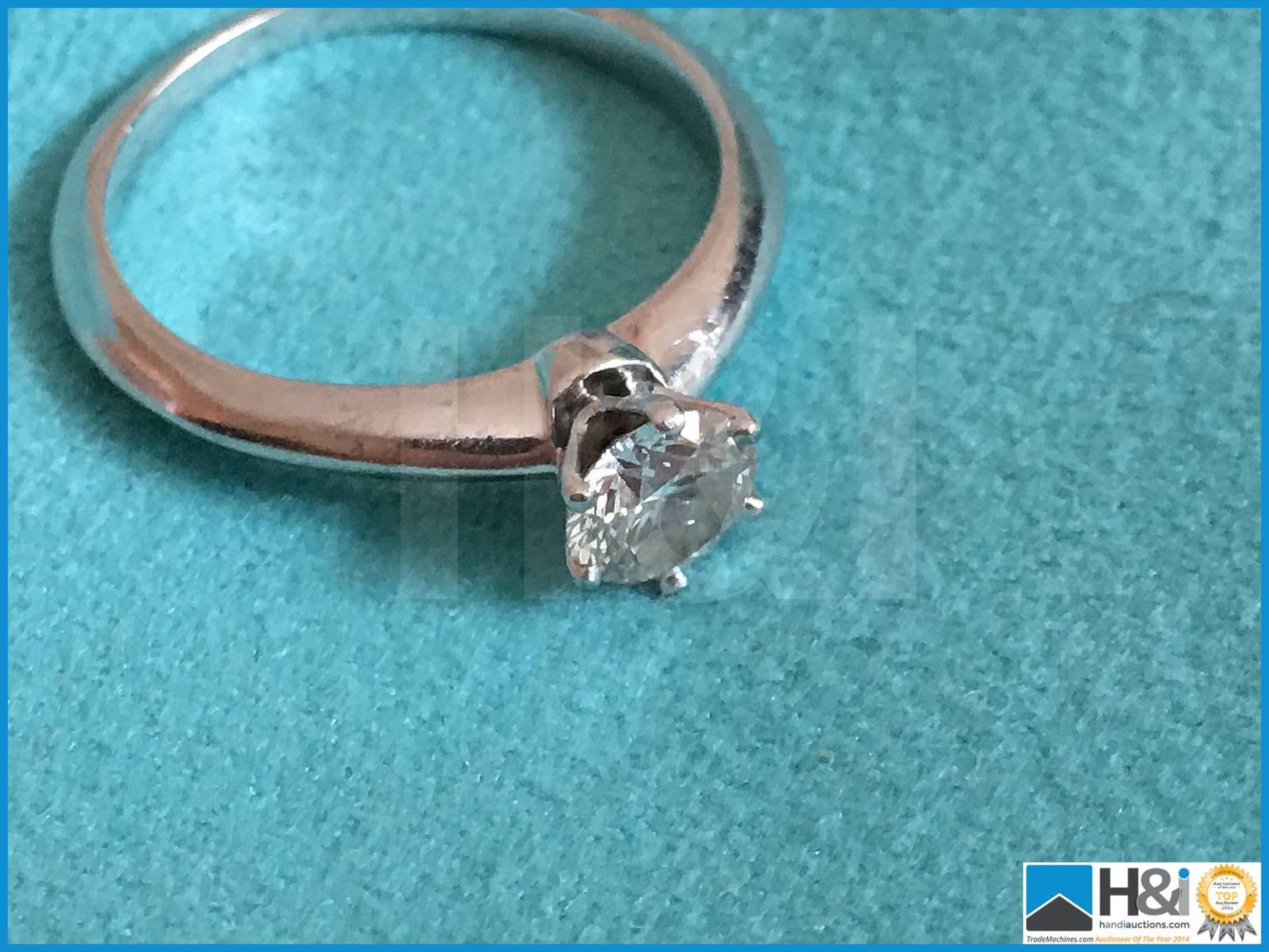 Genuine Tiffany classic iconic engagement ring in Platinum with 0.75 Carat Diamond purchased from Ti - Image 8 of 8
