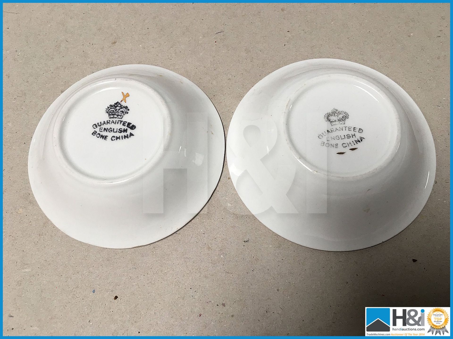Pair of small English bone china 1937 Coronation bowls. - Image 4 of 4