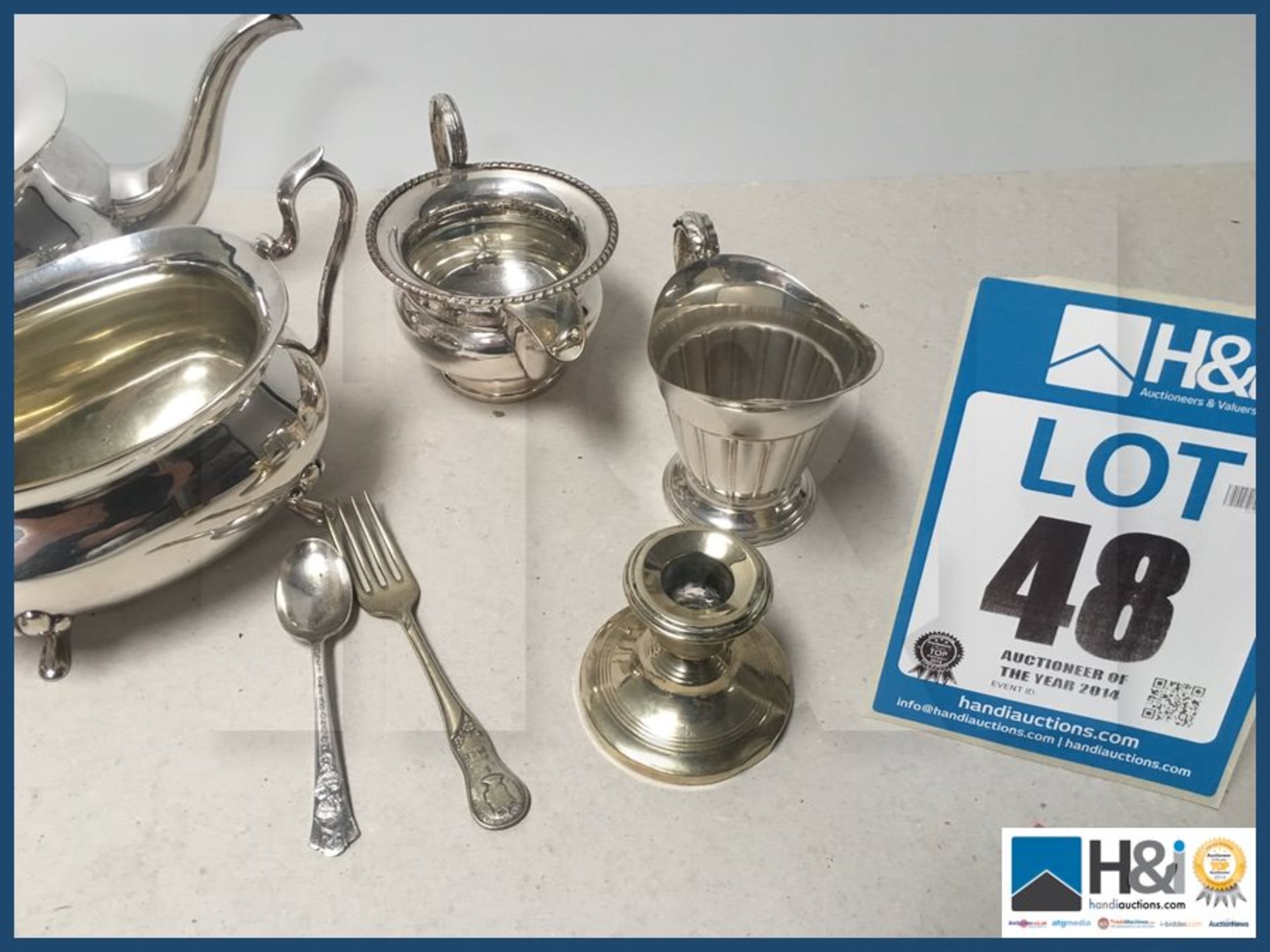 Various vintage metalware teapots etc.. - Image 3 of 5
