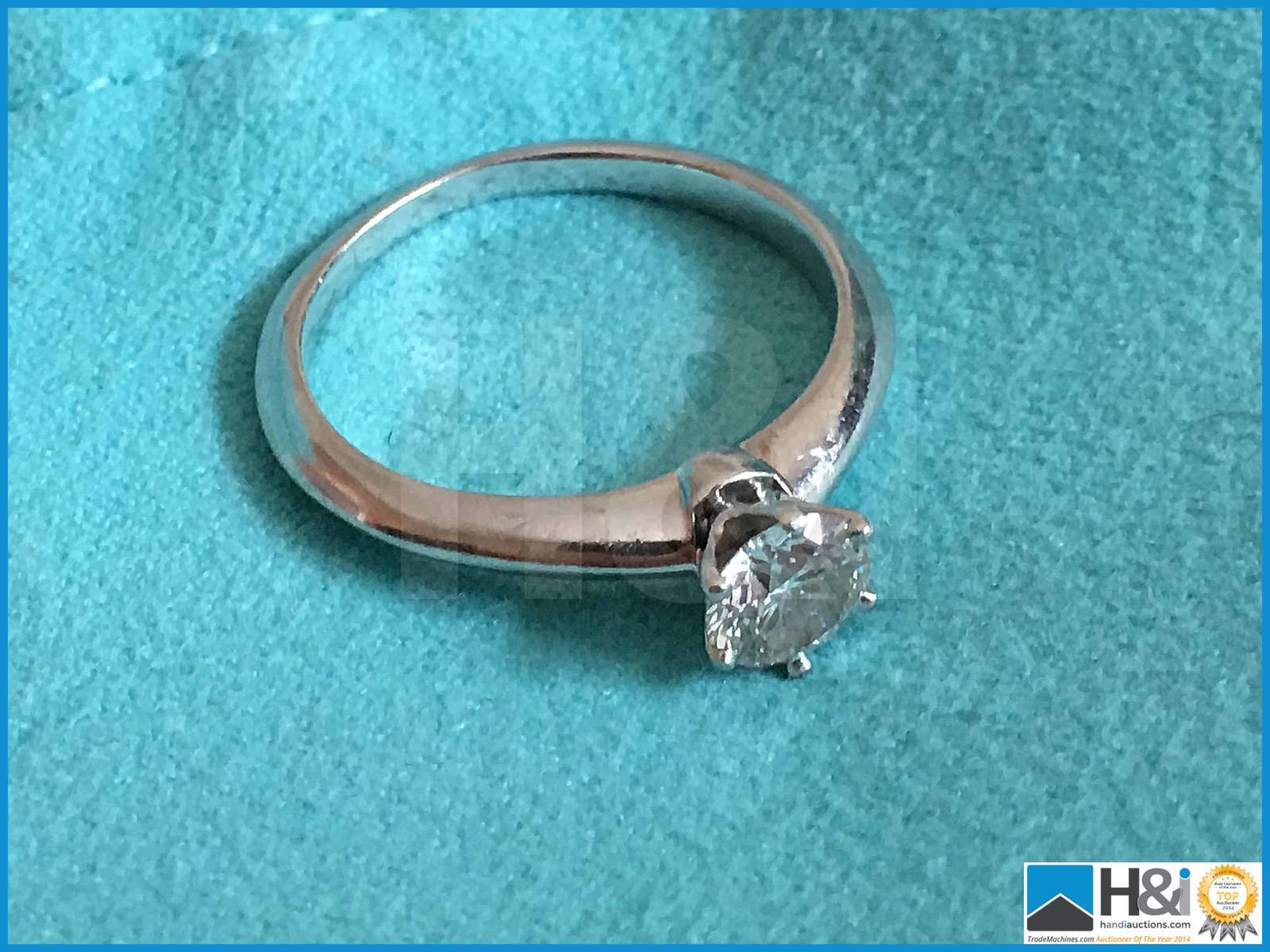 Genuine Tiffany classic iconic engagement ring in Platinum with 0.75 Carat Diamond purchased from Ti - Image 7 of 8