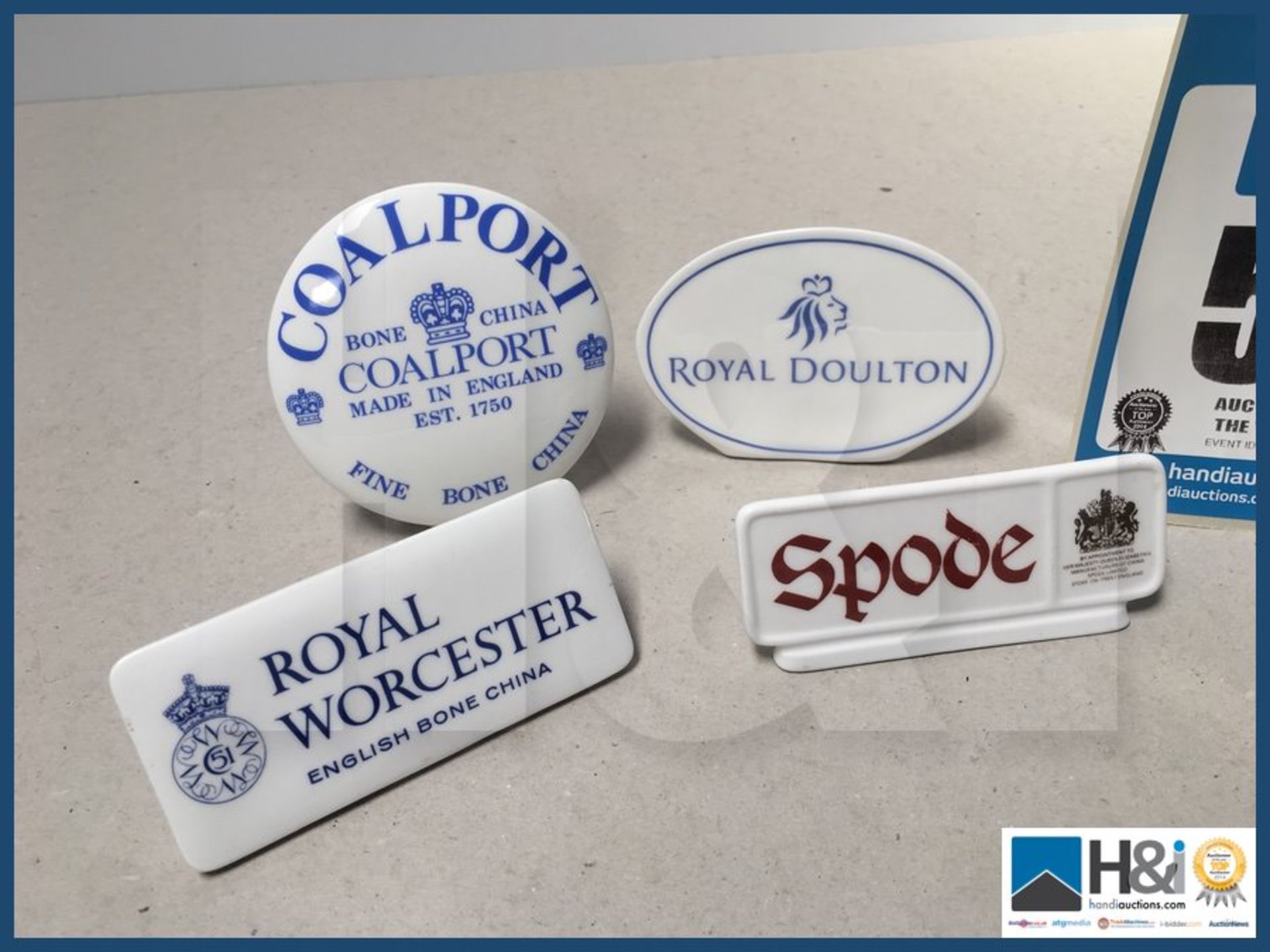 Four British pottery advert stands Spode, Royal Worcester, Coalport, Royal Doulton. - Image 2 of 2