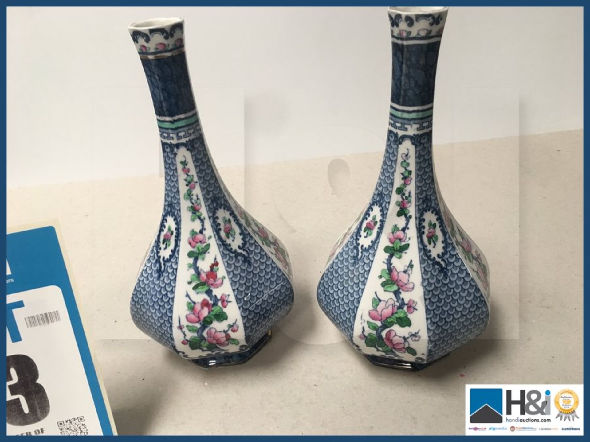 Pair of Losol Ware vases. - Image 2 of 2