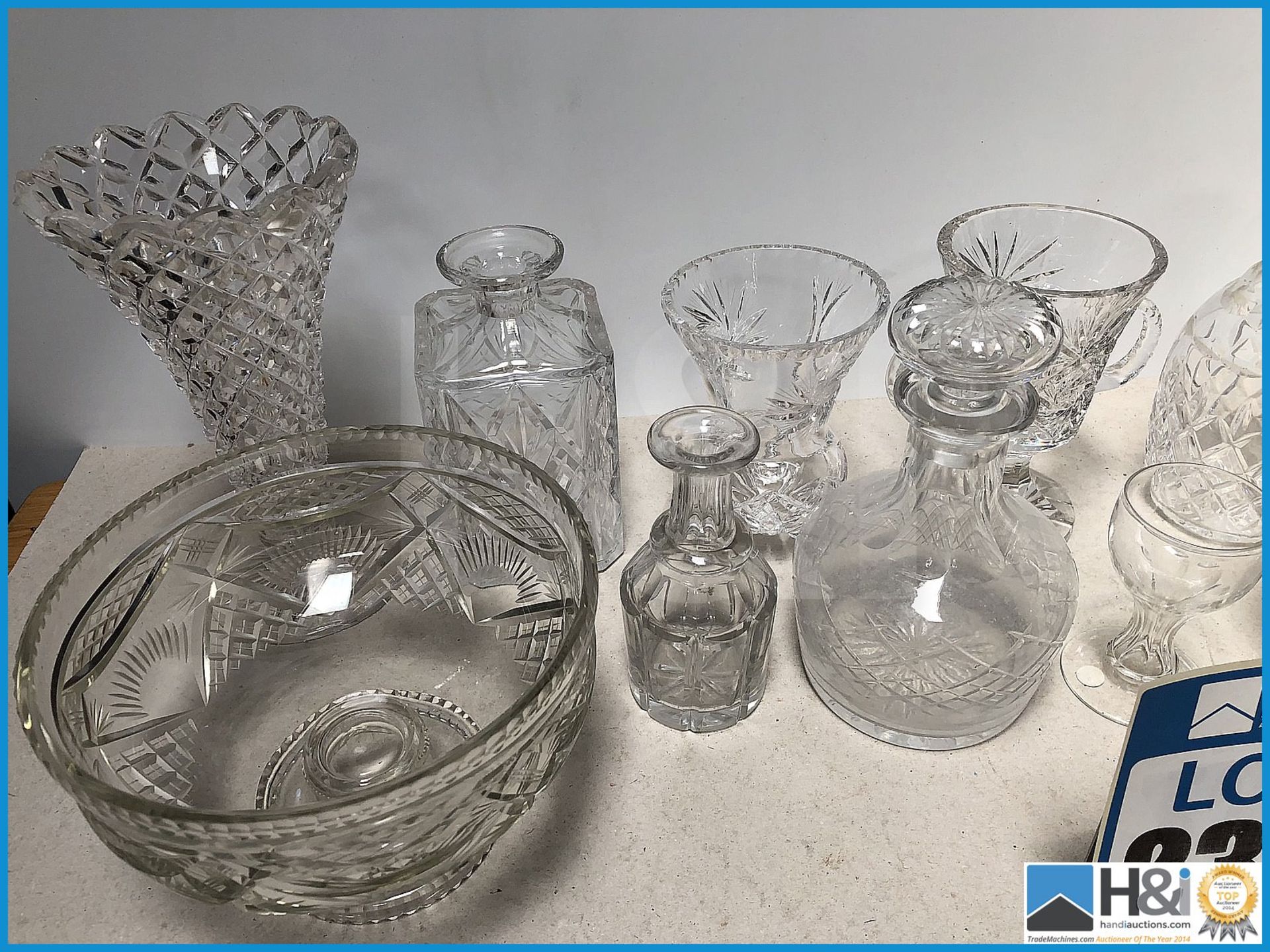 Good lot of cut glass decanters and other glassware. - Image 2 of 4