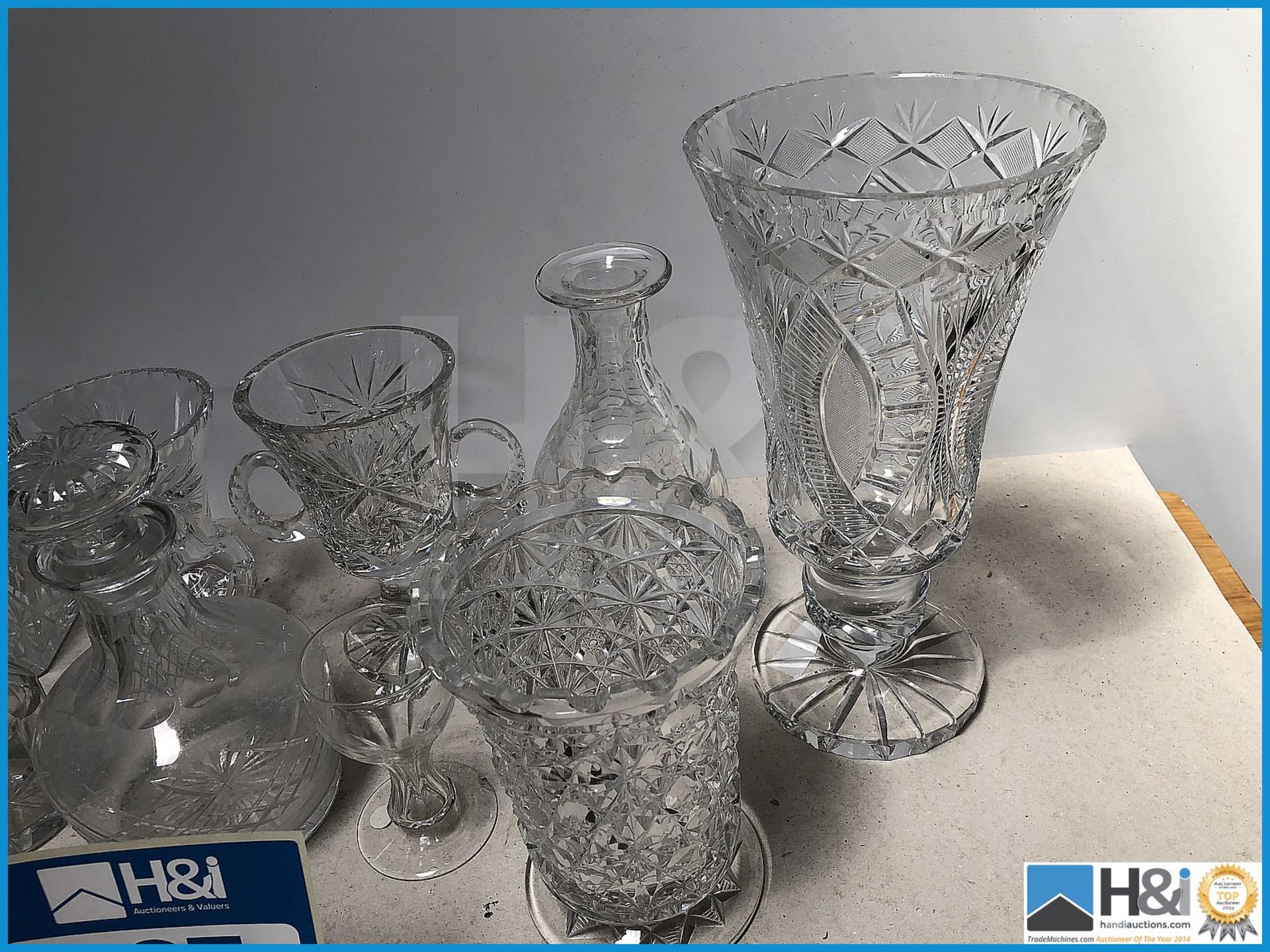 Good lot of cut glass decanters and other glassware. - Image 4 of 4