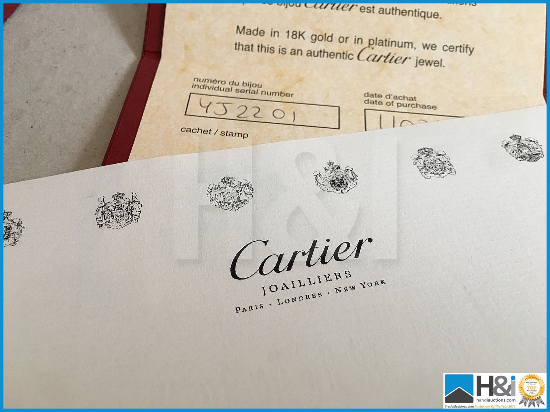 Pair of unworn genuine Cartier Diamond & Platinum earrings presented with a host of certificates, pa - Image 17 of 17
