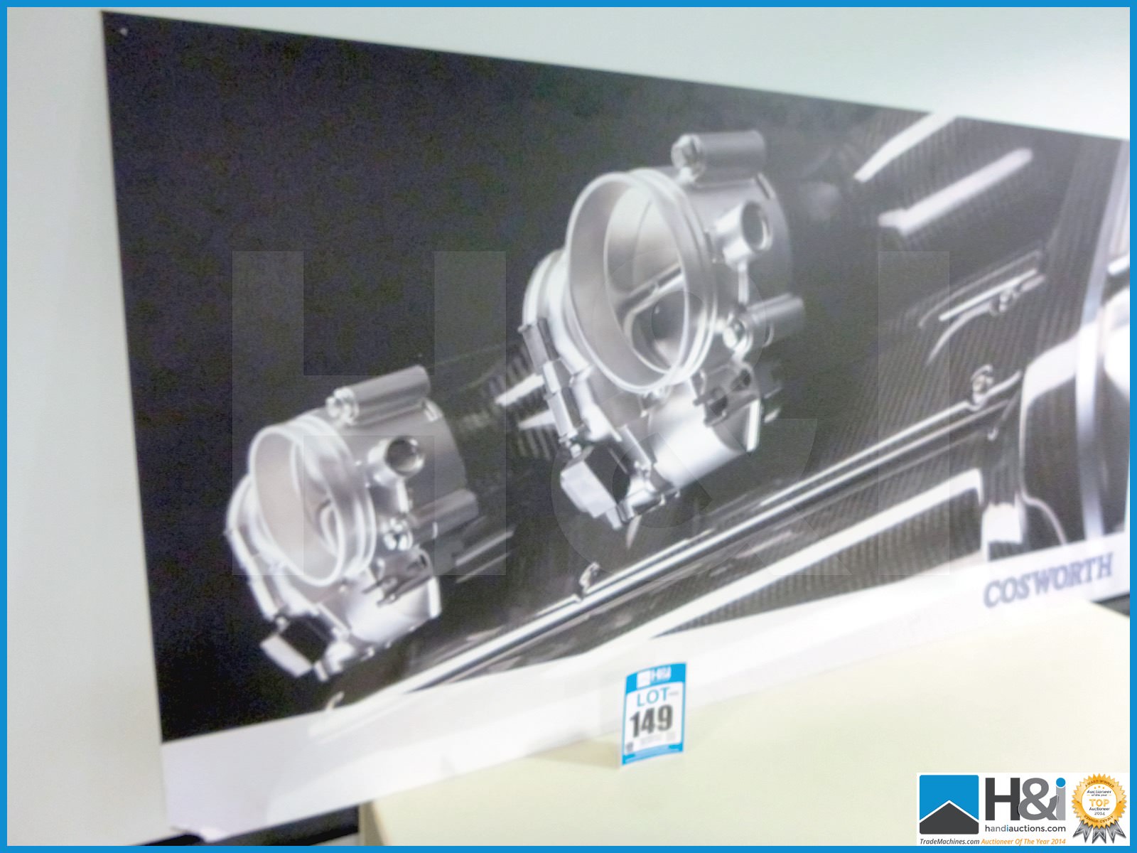 Large format print featuring Aston Martin ONE-177 carbon engine parts. Appx 6ft x 3ft x 5mm. Ex Cosw - Image 2 of 4