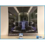 Cosworth promo artwork featuring F1 car in workshop environment. Appx 3ft x 3ft. From the Cosworth A