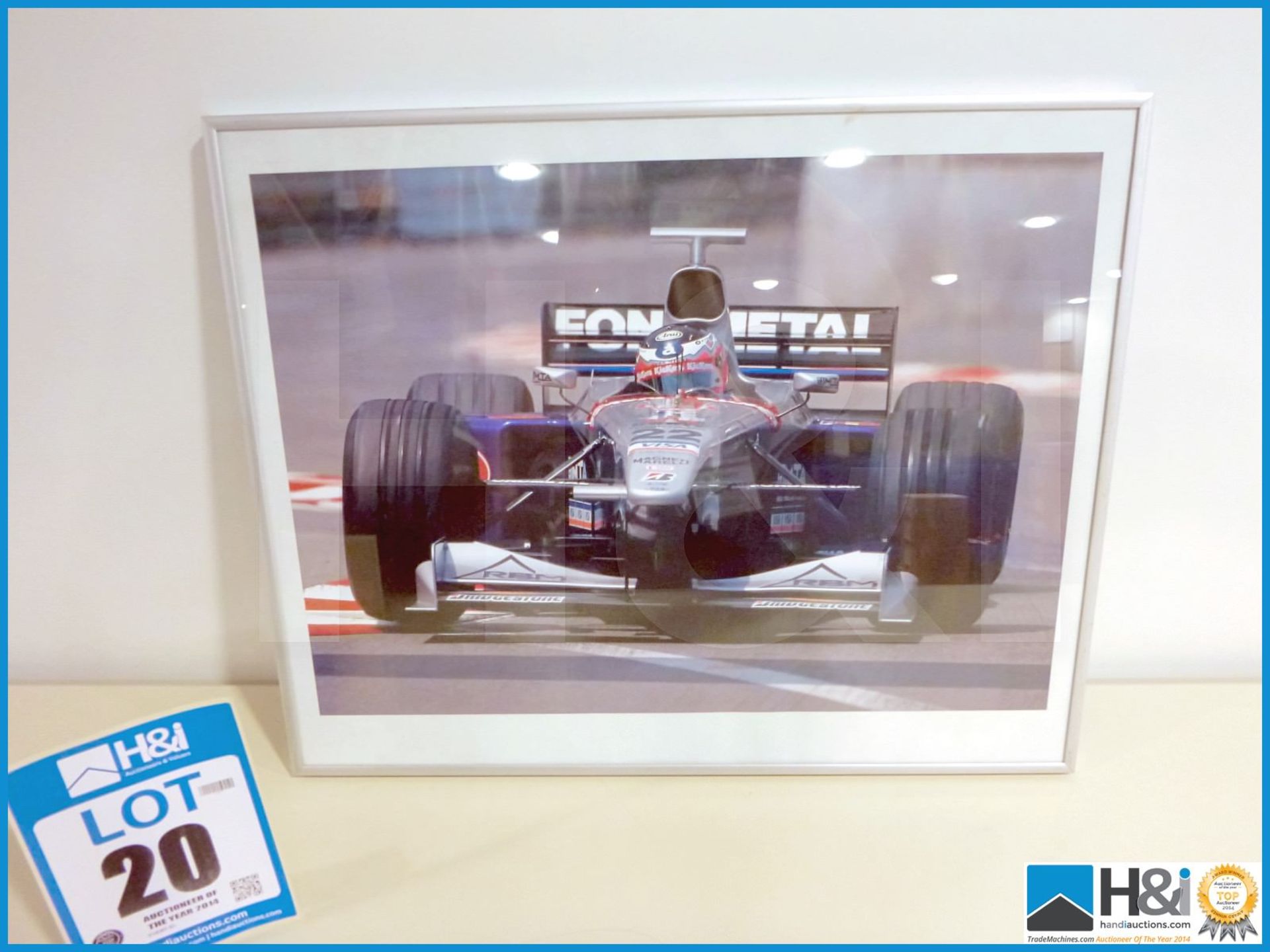 Framed print of Formula One car, driven by Shinji Nakano approx 20in X 16in -- MC:N/A CILN:N/A - Image 2 of 3