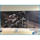 Cosworth promo artwork featuring two motocross riders Appx 3ft x 6ft. From the Cosworth Archives --