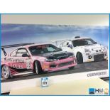 Large format ex works Cosworth promo artwork print of Japanese drift cars. Appx 6ft x 3ft x 5mm -- M