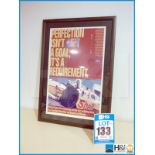 Framed original Ford motorsport poster, 'Perfection isn't a goal, it's a requirement' Miami Indy 500