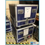 Quentor engine flight case complete with loading skids. Appx 28in x 38in x 24in. Cost over GBP 1,400