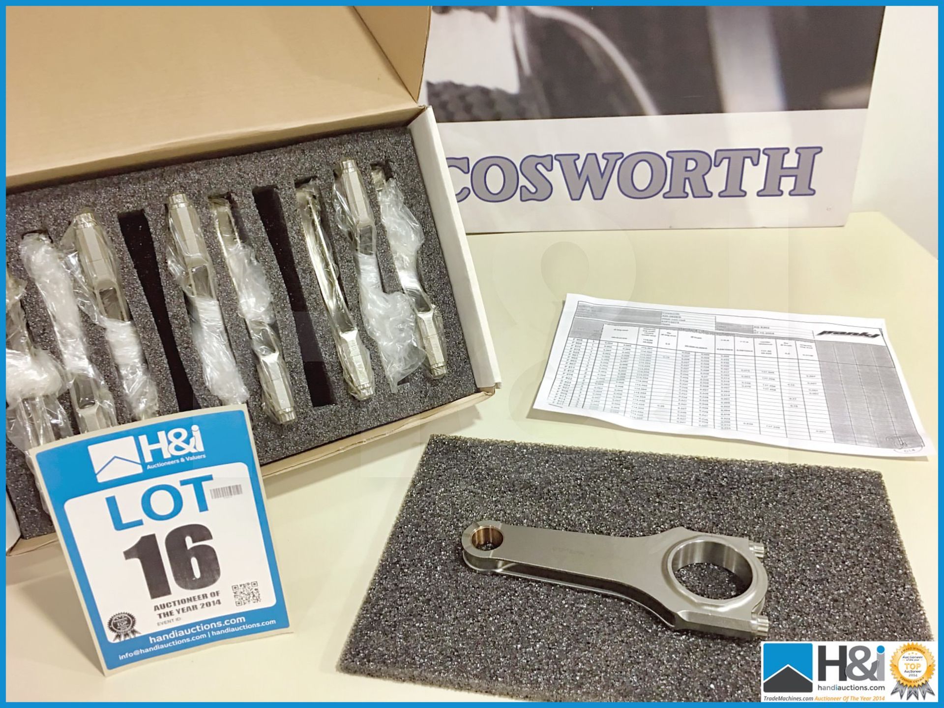 Set of 8 off Pankl con rod assemblies Cosworth XG series 3.0L. Lot value over GBP 3,000 -- MC:XG8302