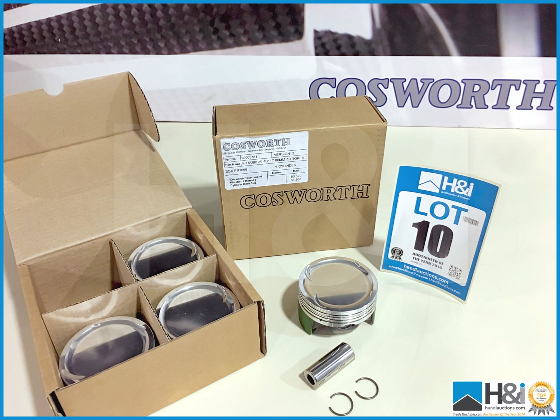 10 off Set of 4 Evo X 9.0:1 86.5mm stroker pistons. Appx GBP 18,000 retail value -- MC:20005859 CILN