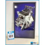 Framed photograph of Cosworth Ford Mondeo Supertouring car engine (FC) appx 25in x 15in - More detai