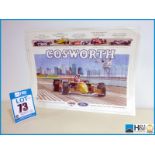 Unframed original Cosworth artwork featuring Indy Car winners. Appx 24in x 18in -- MC:N/A CILN:N/A