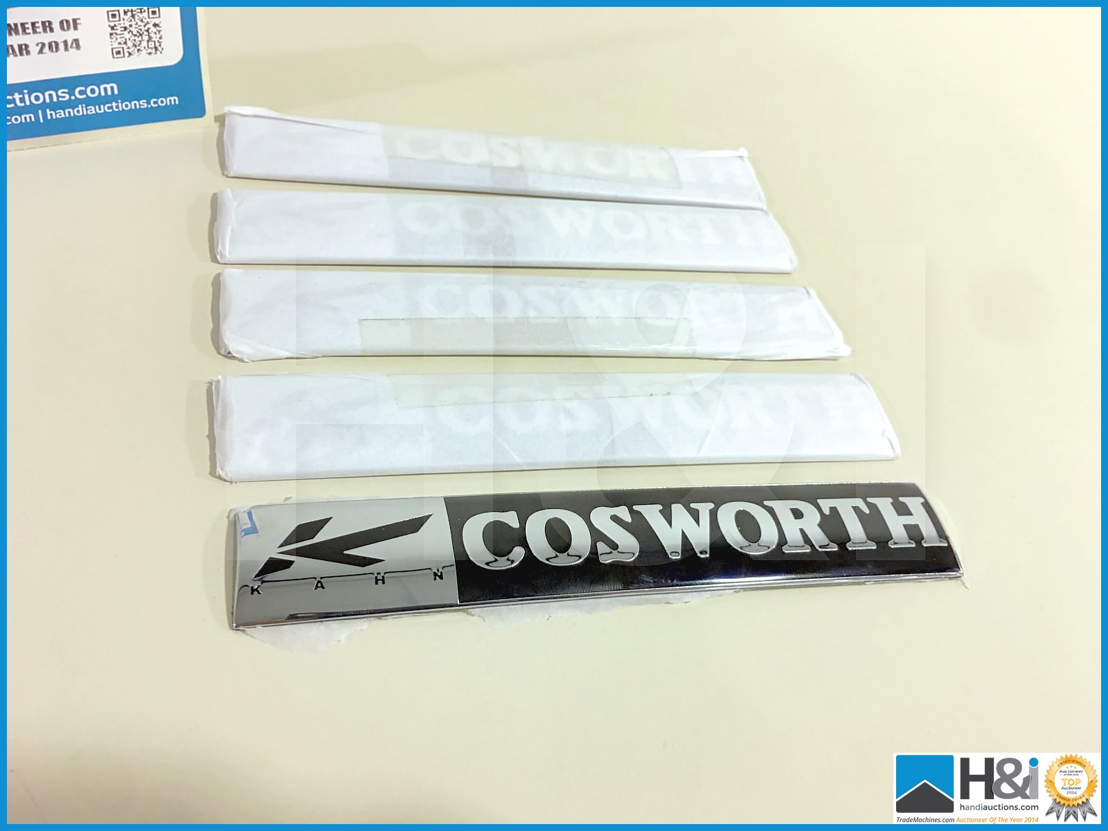 5 off Cosworth Khan enamel steel boot lid badges -- MC:N/A CILN:N/A - Image 2 of 3