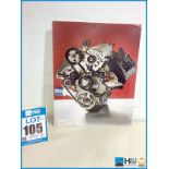 Mounted picture of Cosworth EA engine from the Cosworth Archives. Appx 16in x 20in -- MC:N/A CILN:N/