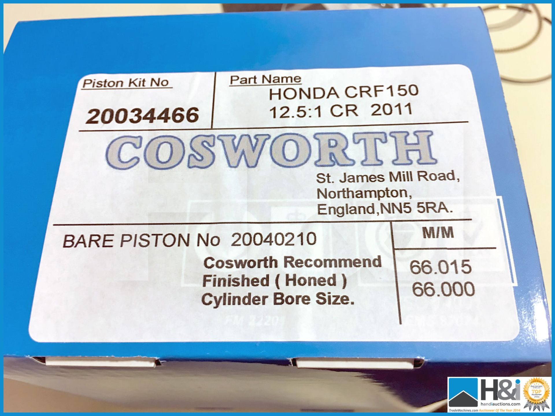 8 off Honda piston kit CRF 150 12.5:1 - 2011. Appx lot value over GBP 8,000 -- MC:20034466 CILN:1 - Image 3 of 3