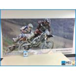 Large format ex works Cosworth promo artwork print of motocross riders. Appx 6ft x 3ft x 5mm -- MC:N